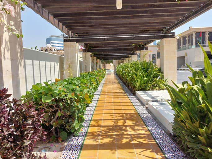 beautiful corridor Arab gardening